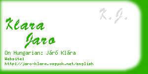 klara jaro business card